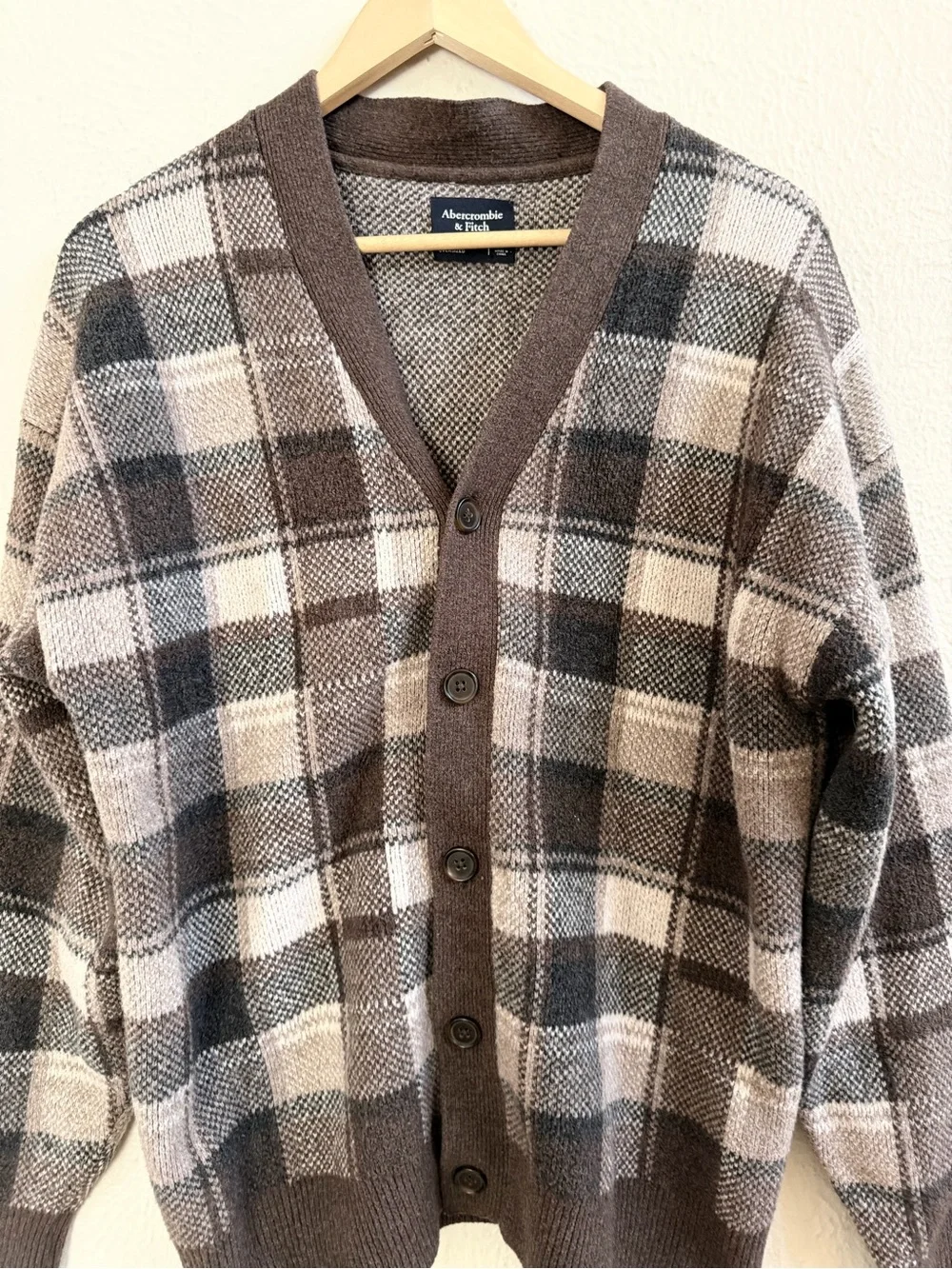 Abercrombie oversized brown plaid cardigan